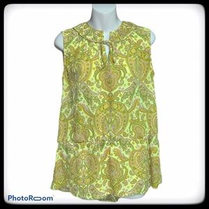 Banana Republic yellow/pink/green sleeveless top M